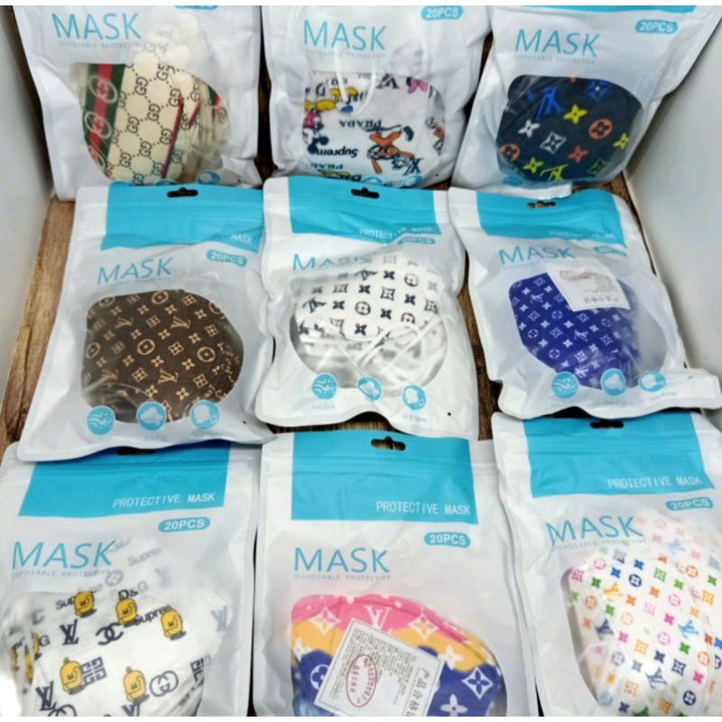 Masker duckbil branded 1 pck isi 20 pcskwalitas premium