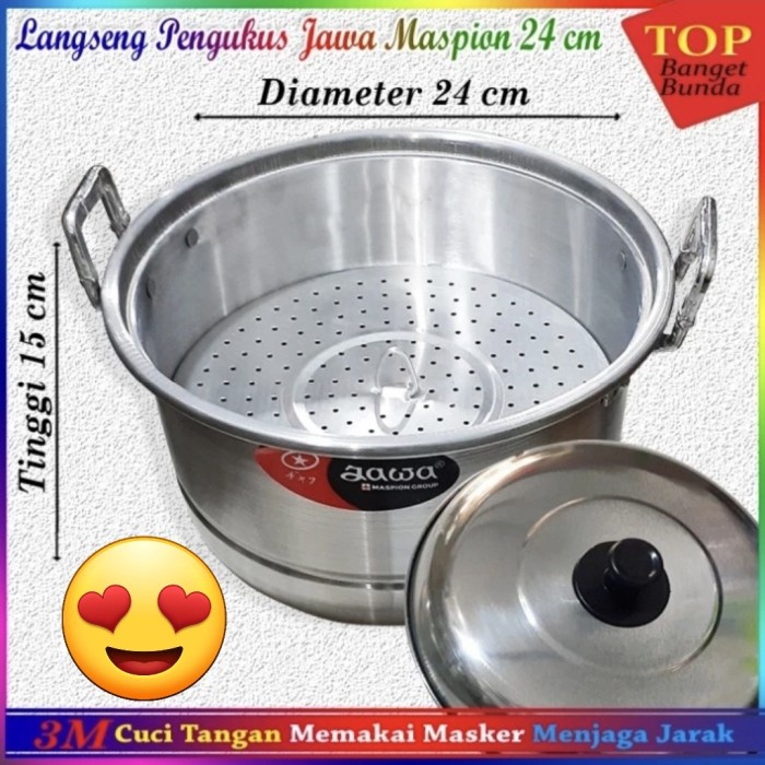 Panci Langseng Kukus 24 CM Eagle Jawa Maspion/Dandang Kukus/Steamer