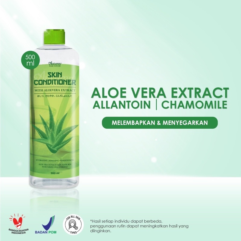 AUTUMN BPOM SKIN CONDITIONER WITH ALOEVERA EXTRACT 500ML FREE BOTOL SPRAY
