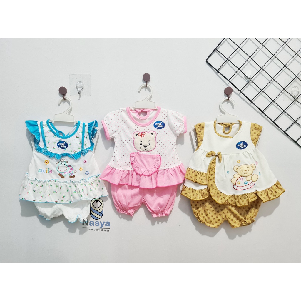 [P-074] Dress Bayi Usia 0-6 Bulan / Baju Bayi Perempuan (ISI 3)