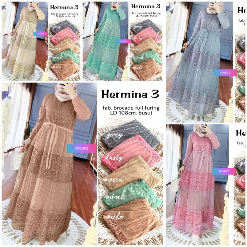 HERMINA 3 DRESS BRUKAT BROKAT BRUKLAT ORIGINAL BY VINSTORE