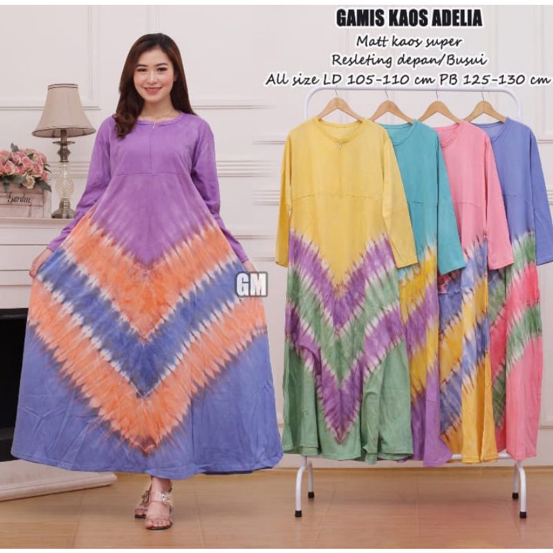 Gamis kaos termurah busui resleting depan