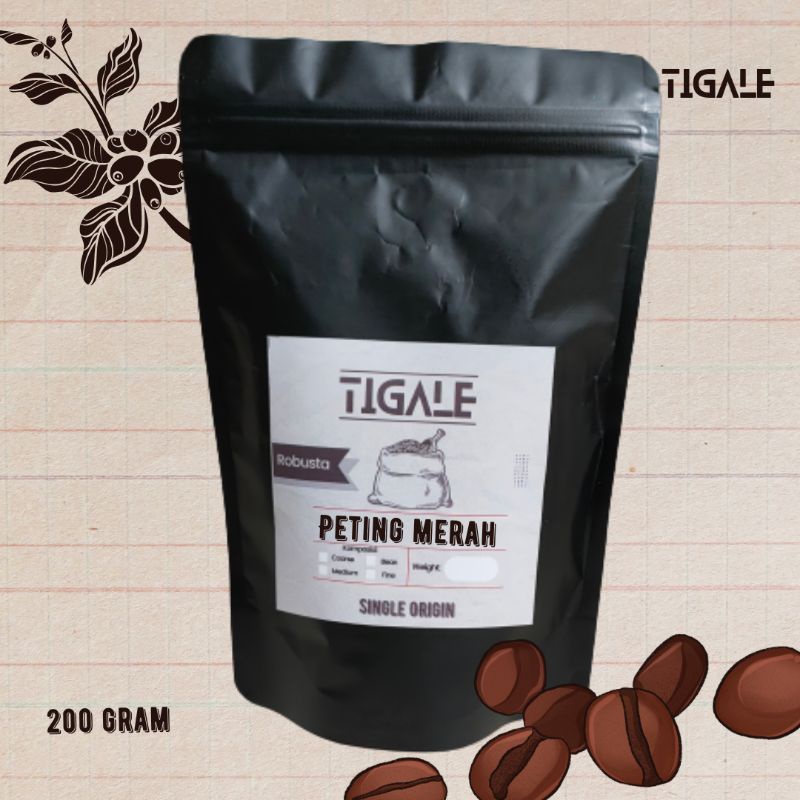 

TIGALE - KOPI ROBUSTA PETING MERAH 200g