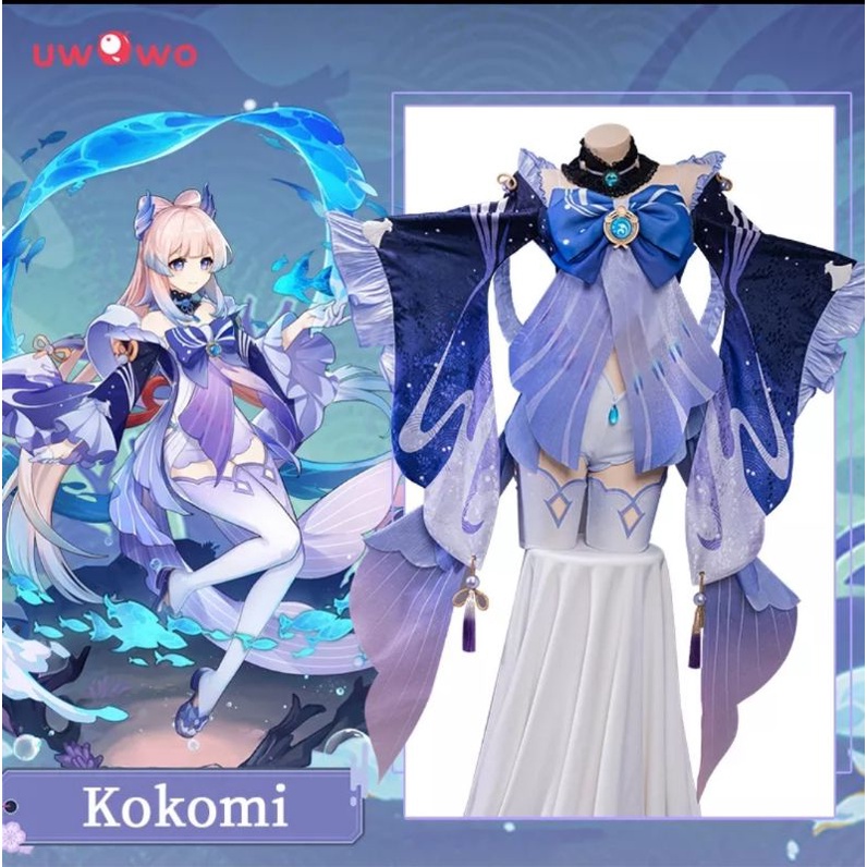 [ RENTAL ] KOKOMI BRAND UWOWO Kostum Cosplay Genshin Impact Sewa Wig Manmei Geta