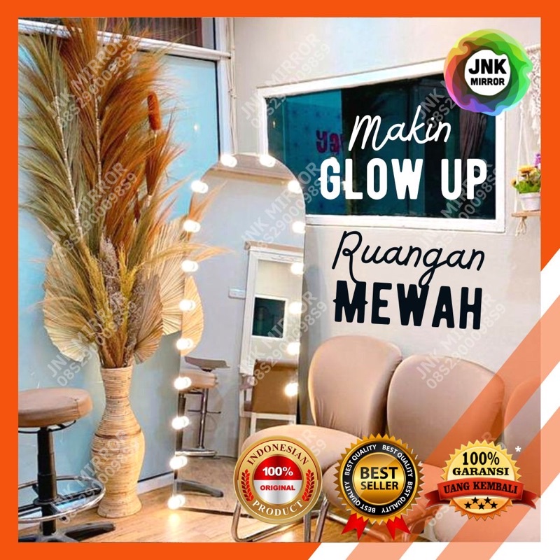 Vanity Mirror Light Standing / Cermin Lampu Berdiri Led / Cermin Badan Lampu / Cermin Rias Besar