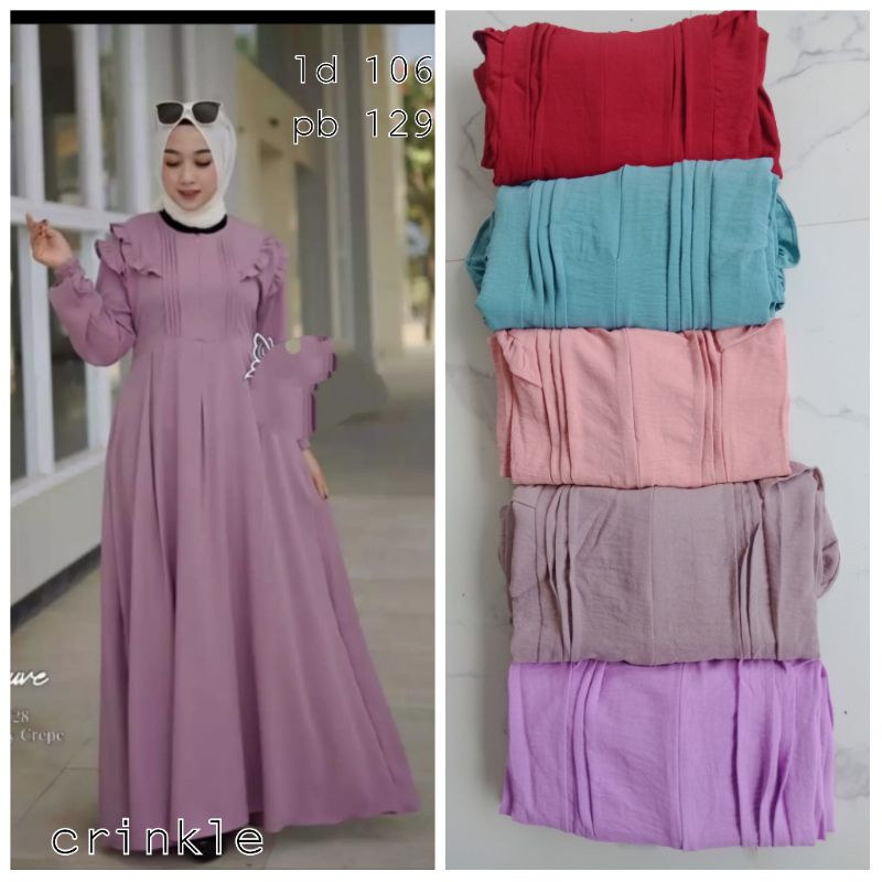 Gamis crinkle //gamis bahan crinkle