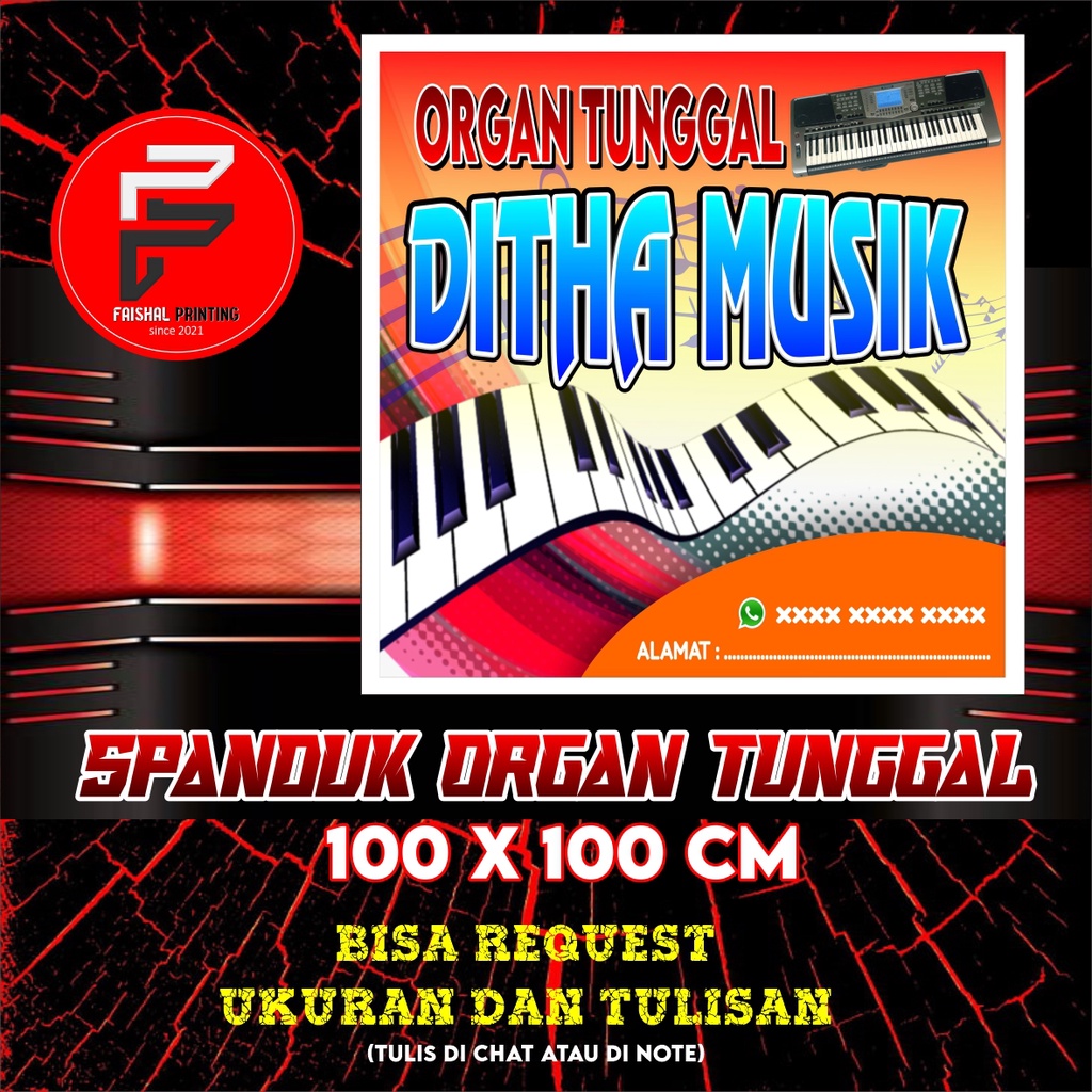 Spanduk Grup Organ Tunggal / Banner Grup Electone  Ukuran 1 x 1 meter