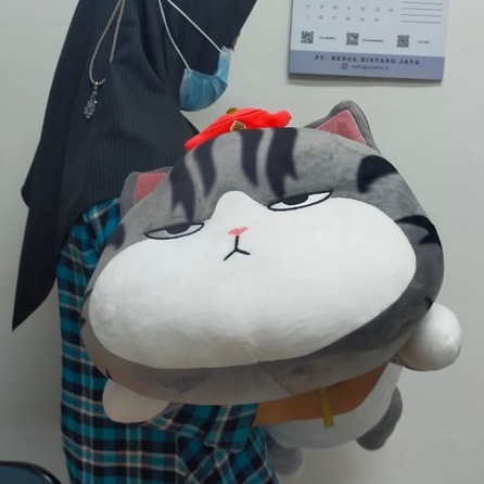 Guling Cat Topi Size 35&quot;/90cm/guling Furyu Cat Topi/Boneka Furyu Cat Jumbo/Guling Jumbo