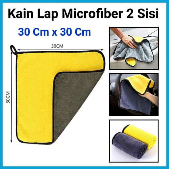 ~ PIYOSHI08 ~ Kain Lap Microfiber 2 Sisi Motor Mobil Kain Pembersih Serbaguna PR117