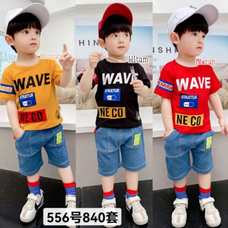 SETELAN KAOS ANAK LAKI LAKI IMPORT 1-5 tahun motif WAVE / SETELAN KAOS ANAK KOREA / SETELAN JEANS ANAK / SETELAN ANAK SETELAN JEANS ANAK COWOK 1-5 TAHUN IMPORT / SETELAN ANAK JEANS KAOS / GROSIR SETELAN ANAK