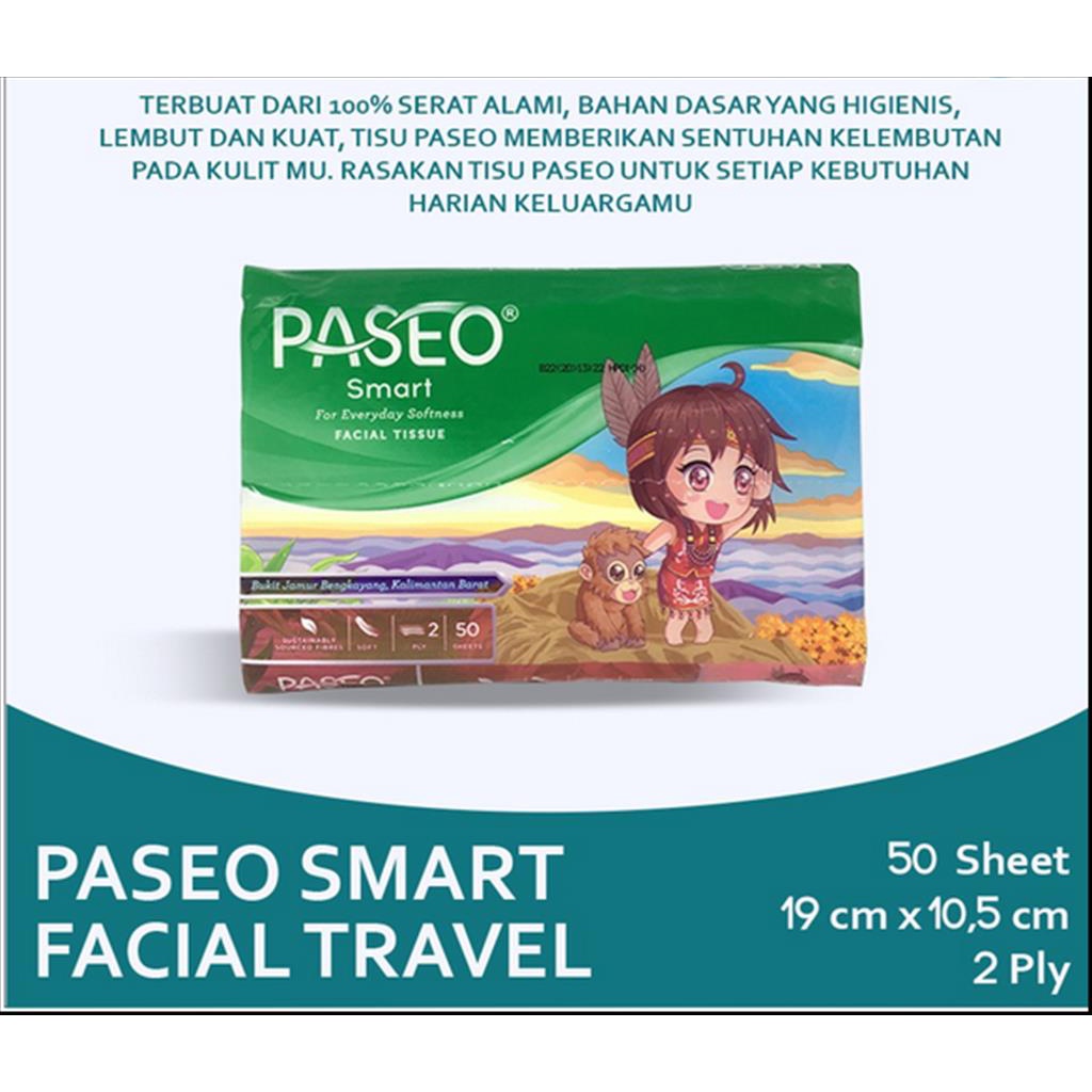 PASEO TRAVEL PACK 50SHEET 2PLY 3PLY BABY TISU BAYI TISSUE 50SHEET