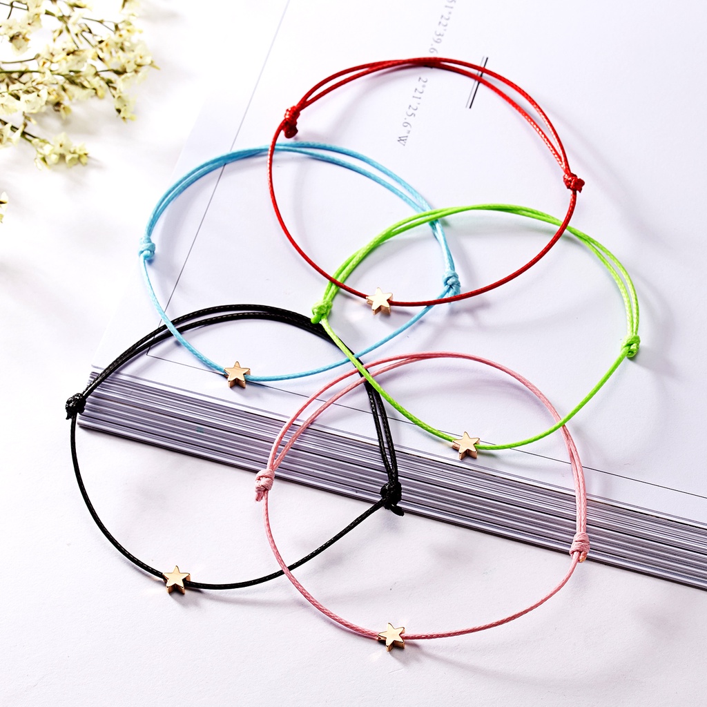 Red string of fate love 6 knots red string lucky friendship weaving adjustable paper card set bracelet couple gift jewelry