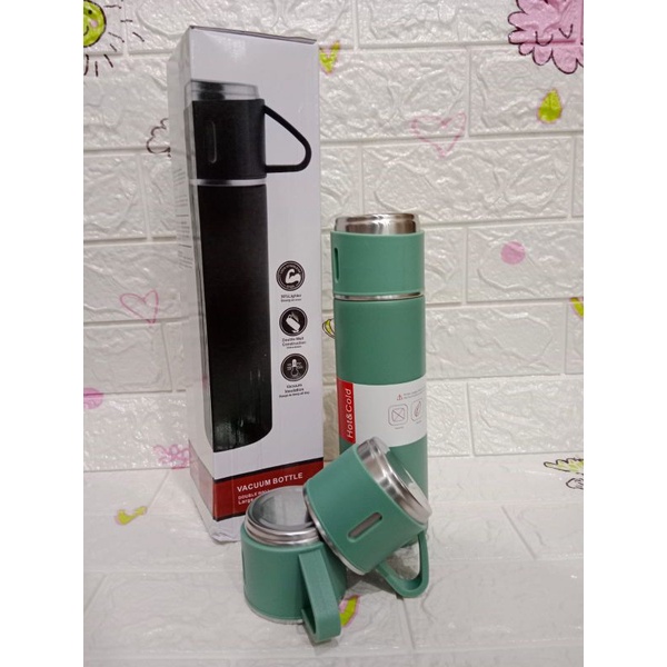 0TERMOS SET CANGKIR 500 ML VACCUM FLASK SET / KEMASAN KOTAK