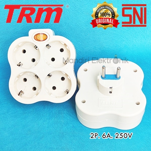 Stop Kontak TRM 4 lubang dengan saklar TRM TK-002 - Stopkontak Colok Saklar Lampu 4 Lubang