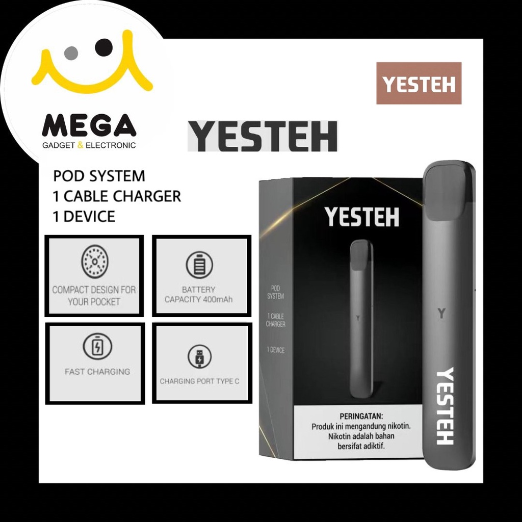 Yesteh Pods Metal Device Black Garansi Supplier Yesteh Indonesia
