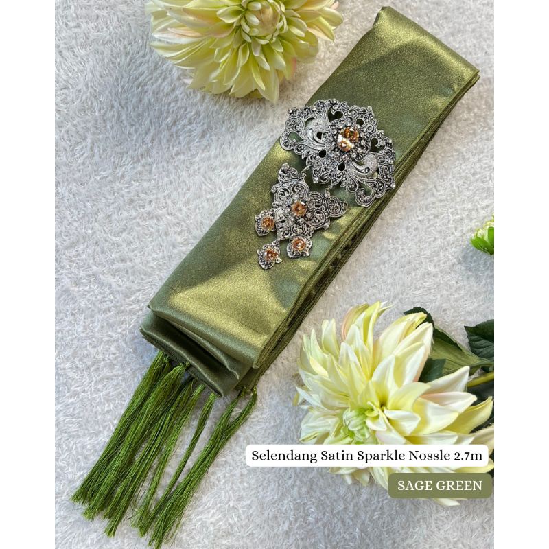 Selendang Satin Silk Sparkle Nossle