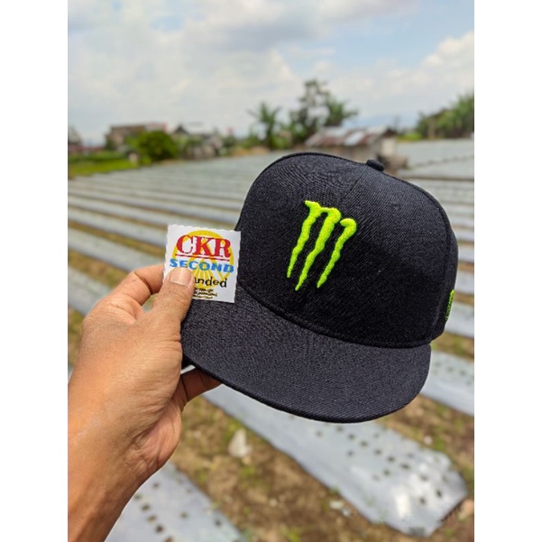 Topi pria original branded import 100% snapback MONSTER ENERGY