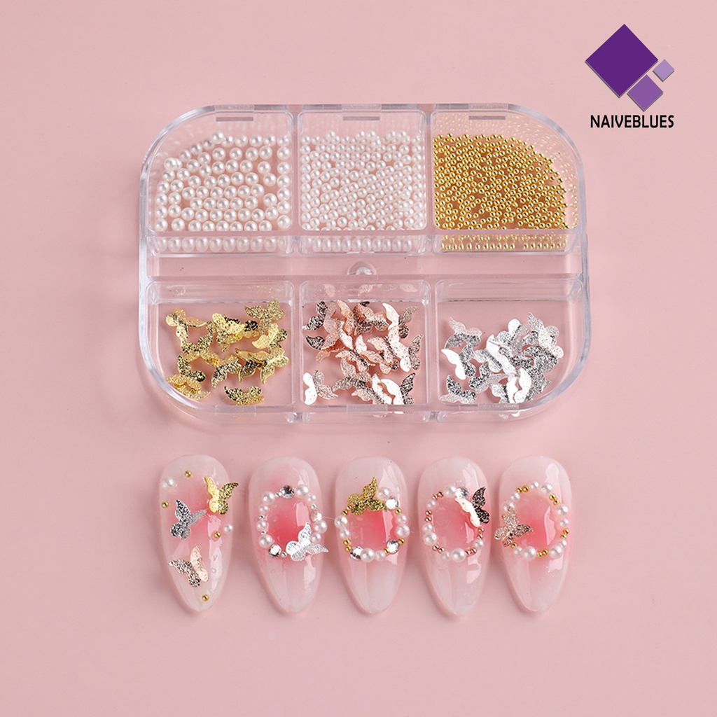 Naiveblue &gt; Hiasan Kupu-Kupu Bahan Metal Untuk Dekorasi Nail Art