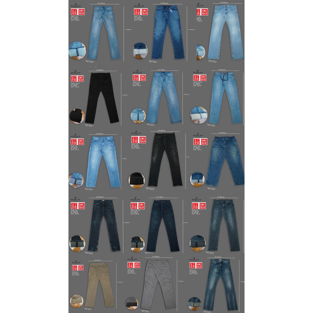 CELANA PANJANG JEANS UNIQLO SECOND BRANDED