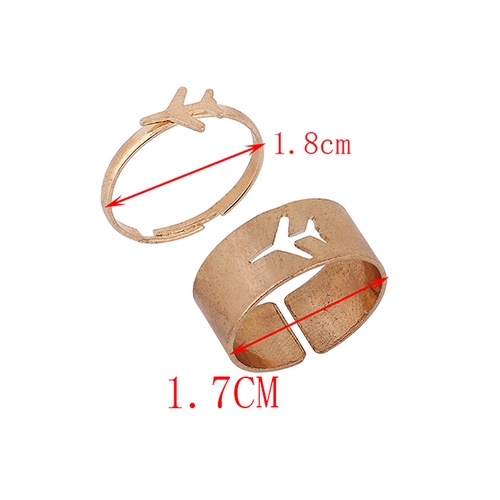 LRC Cincin Fashion Gold Color Aircraft Ring Set Y6636X