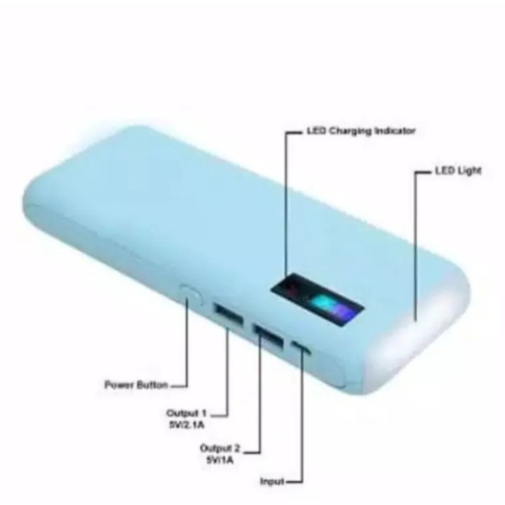 Power Bank Realme Digital Leather 99000mAh 2 USB LED SENTER Micro USB for all smart phone