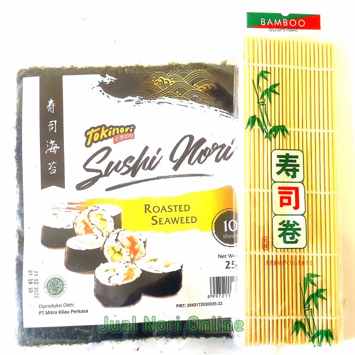 

NEW Murah nori 10s + Sushi mat|penggulung sushi|nori takaokaya|rumput laut
