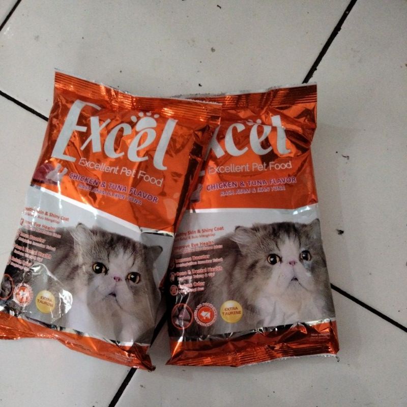 Makanan Kucing Excel Segitiga /Excel Chiken Tuna Flavour 500 Gram Cat Food Price Promo