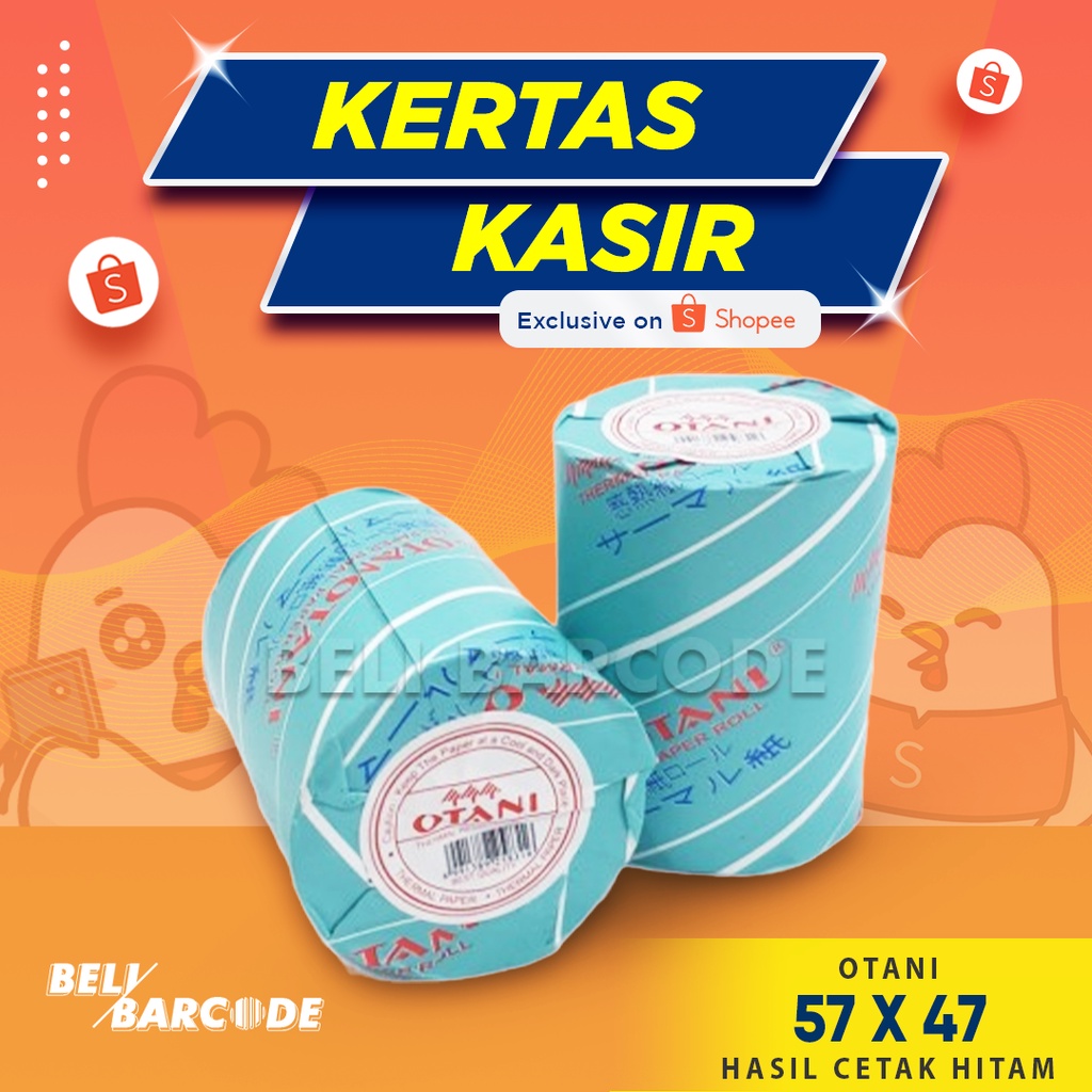 Otani Kertas Kasir 57x47 mm Struk Kasir Warna Hitam Tanpa Core