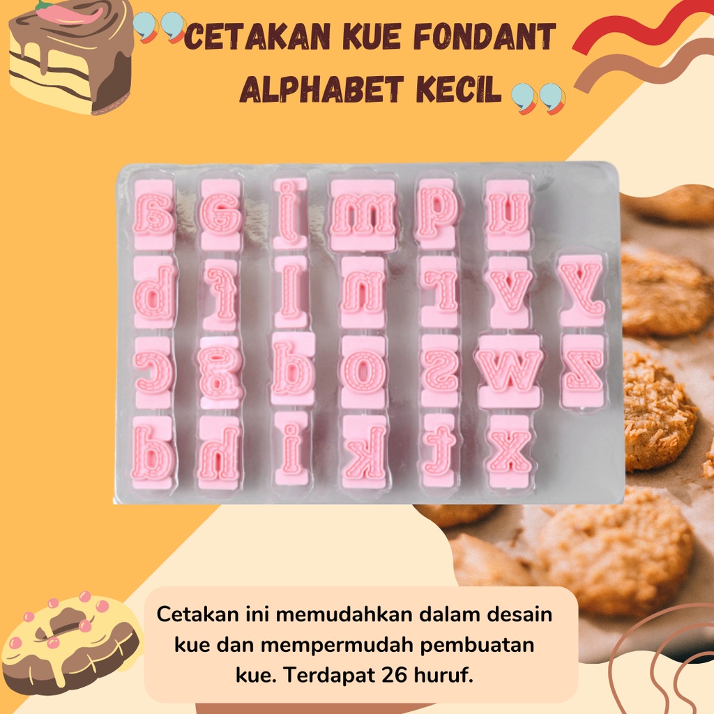 Cetakan Huruf Silikone Abjad ABCD Cetakan Jelly Silikon Motif Buah