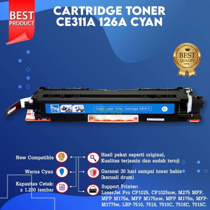 Cartridge Toner 126A CE310A Universal 130A CF350A Canon 329 Printer HP CP1025 M175a M176n M177fw