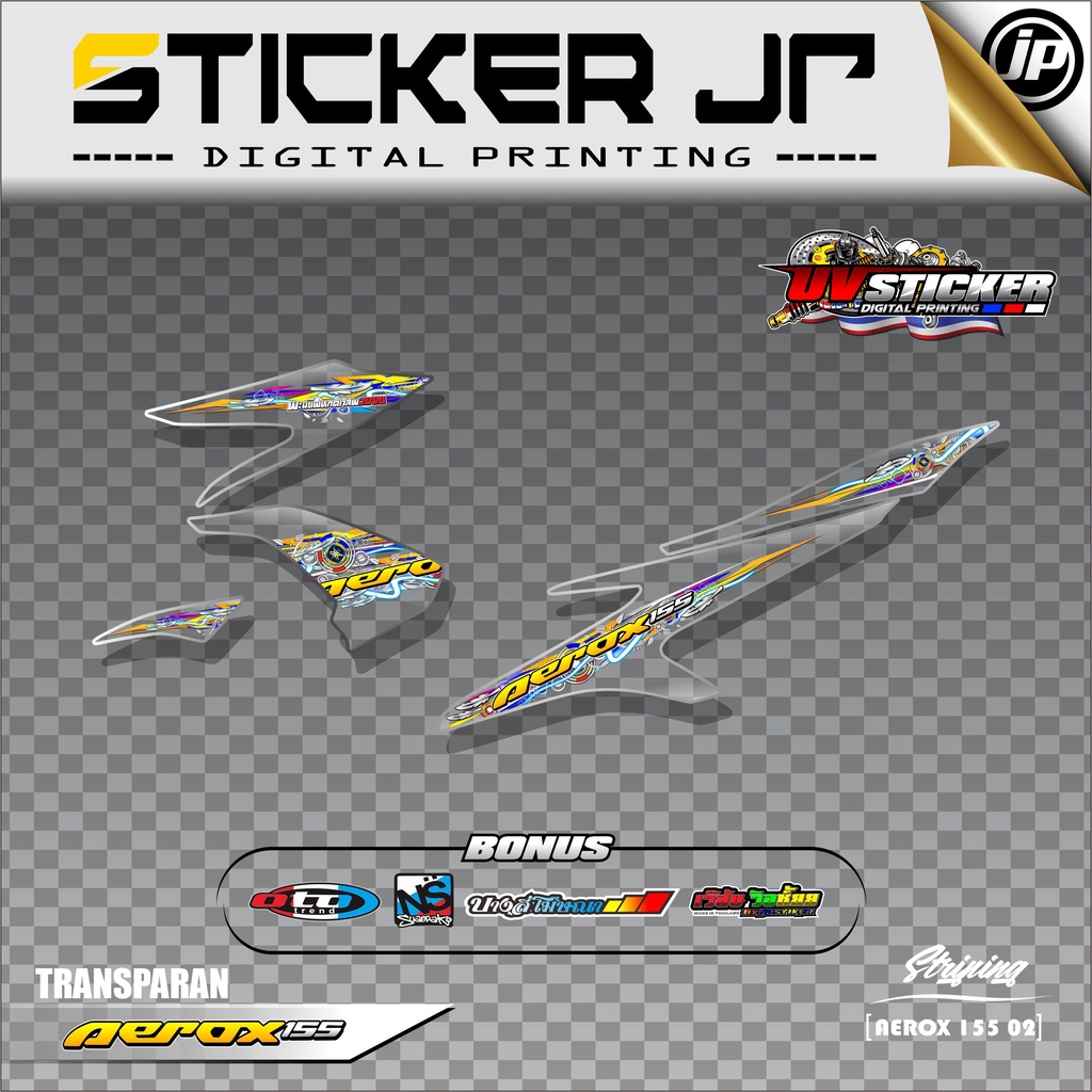 Striping AEROX 155 Transparan Thailook - Striping Transparan Yamaha AEROX 002