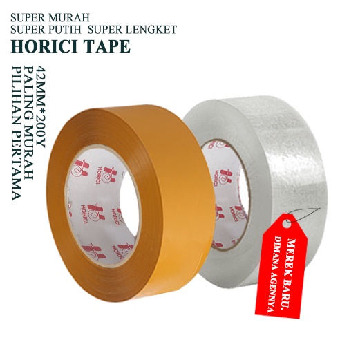 MEREK HORICI ASLI MURAH SUPER CLPER 42mmx200Y LAKBAN BENING DAN COKLAT HORICI TAPE