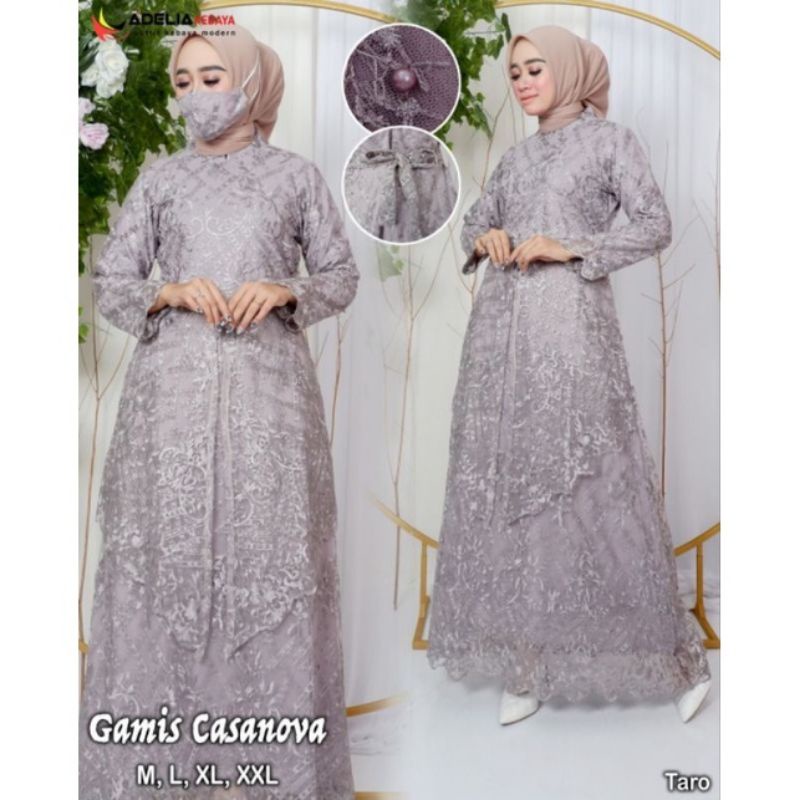 Realpict gamis tingkat runcing modern//dress pesta modern//gamis muslim//gamis lebaran