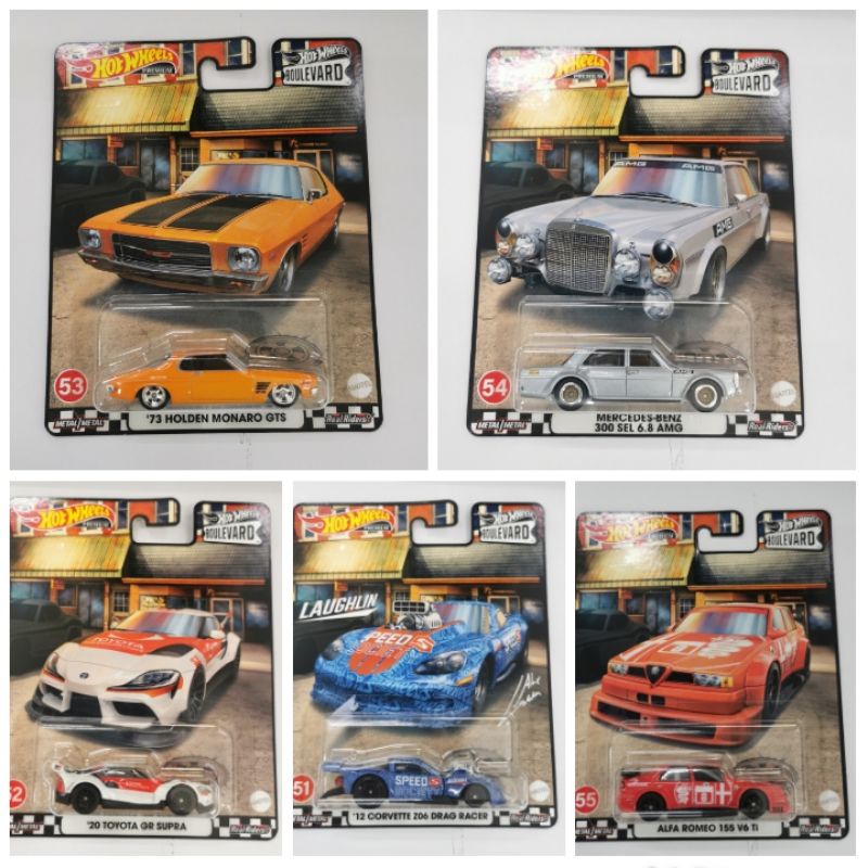 HOT WHEELS BOULEVARD L HOLDEN MONARO mercedes benz 300 sl toyota gr supra corvette z06 drag racer alfa romeo 155 v6 ti