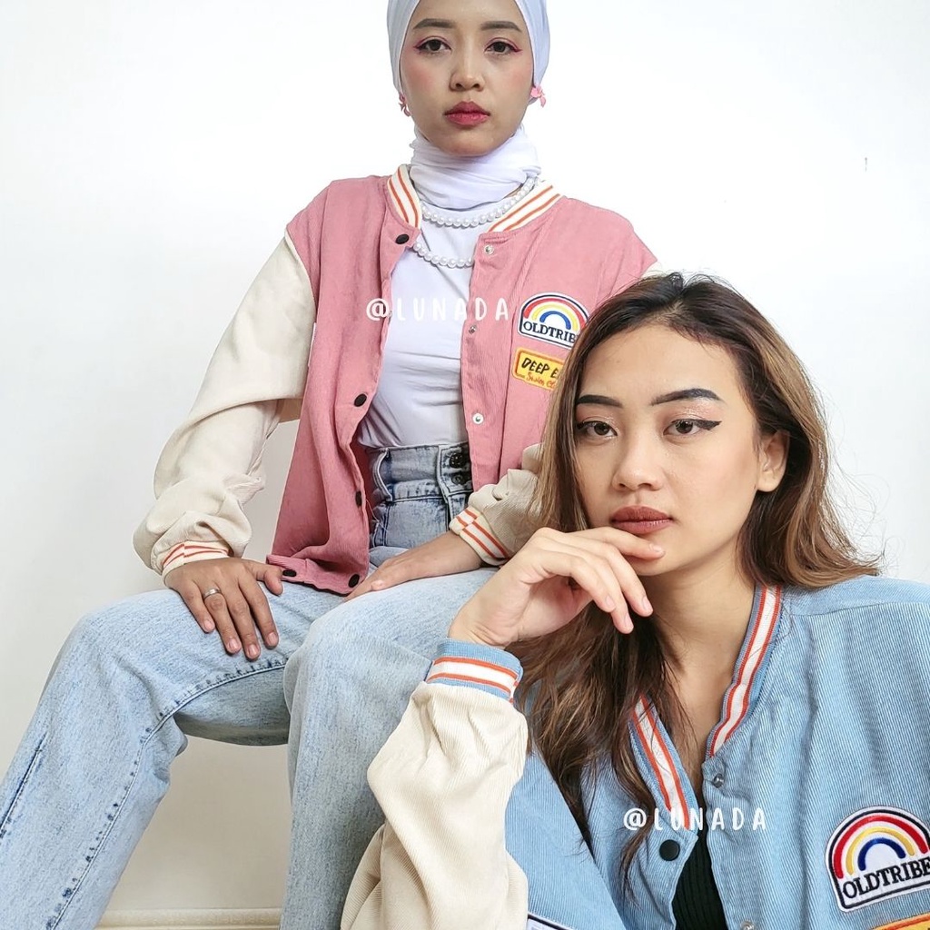 VARSITY CORDUROY JAKET WANITA - OUTER VARSITY IMPORT - VARSITY TANGAN PANJANG