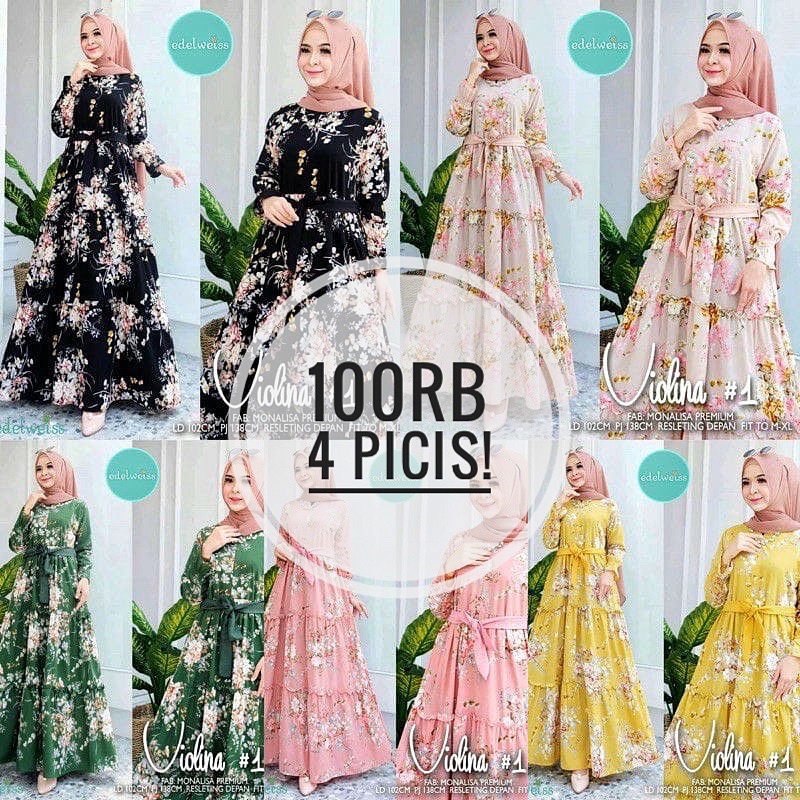 100rb DAPET 4 GAMIS SAKURA//GAMIS MOTIF SAKURA TERBARU//GAMIS KATUN BUNGA SAKURA_GAMIS KATUN BEST SE
