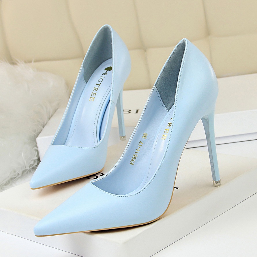 [LEXI] BLUE 34-40 [10.5cm] [7.5CM] [21] Heels Polos- Woman Heels BIG TREE – SWI – Sepatuwanitaimport