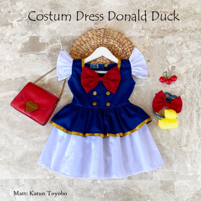 Costum Dress Donald Duck/Dress Anak Unik/Dress Ulang Tahun/Dress Pesta Anak/Baju Anak Perempuan Mura