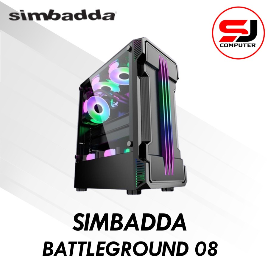 Casing Simbadda Battleground 08 RGB ATX Gaming Case