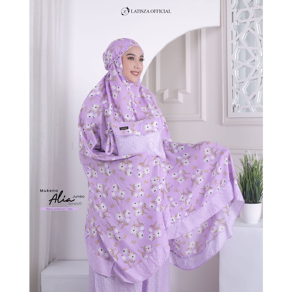 Mukena Alia Series 15 Jumbo Bu Latisza Hijab | Mukena Motif | Mukena Bahan Rayon