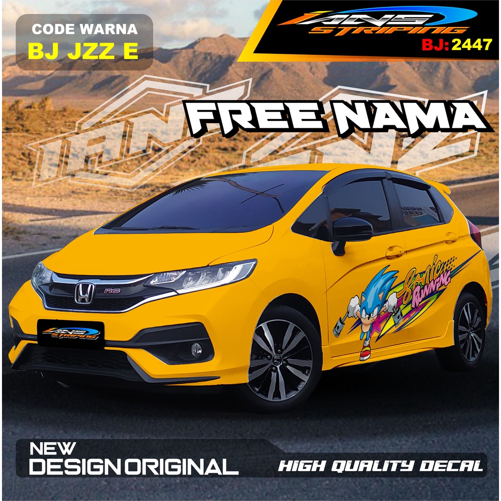 STIKER VARIASI  MOBIL HONDA JAZZ / VARIASI STICKER MOBIL BODY SAMPING BRIO AGYA AYLA / DECAL STIKER MOBIL ALL TYPE / STIKER MOBIL