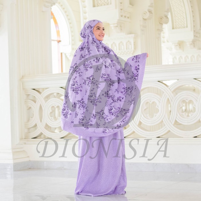 PROMO BISA COD MUKENA DEWASA DIONISIA Dahlia Mukena Rayon Bali Dewasa Jumbo Terbaru Tren 2020 - Ungu