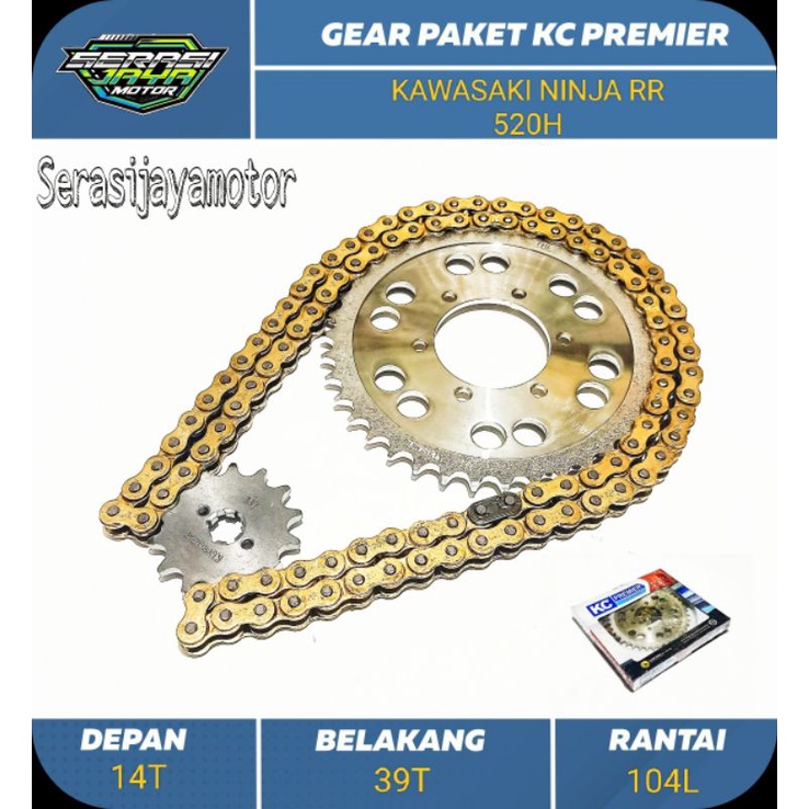 KCP GIR GEAR PAKET NINJA RR (520H/39T/14T/104L) / KC PREMIER GIR SET NINJA RR (520H-39T-14T-104L)