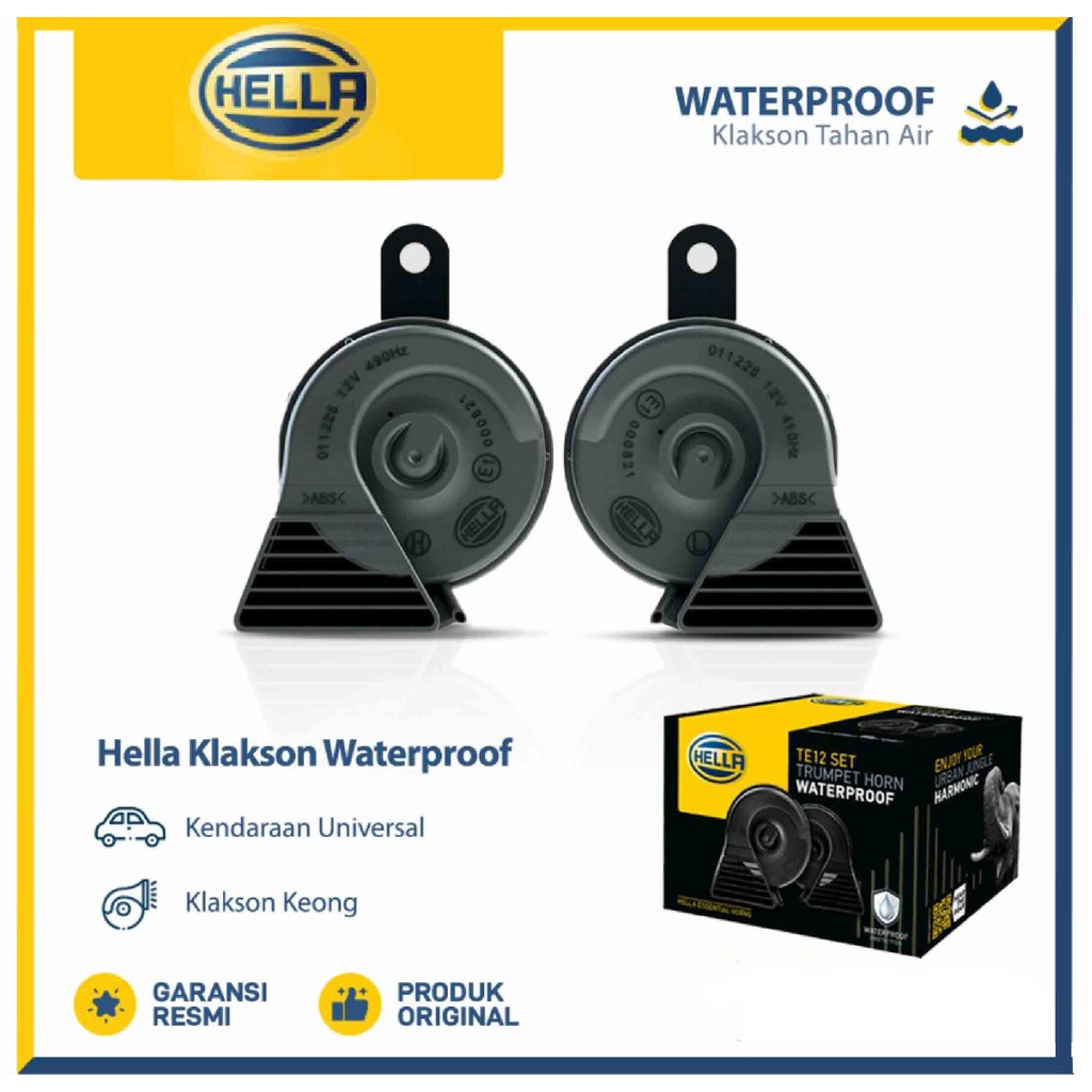 PAKET HELLA KLAKSON KEONG WATERPROOF 12V + RELAY KLAKSON SET MX