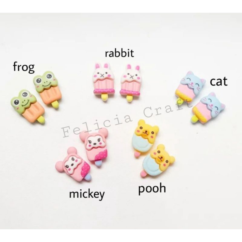 Clay resin ice cream cartoon sanrio [2 pcs]