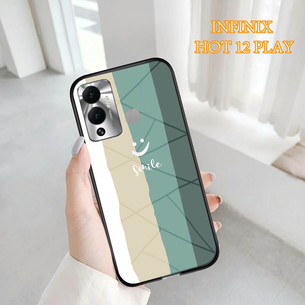 Softcase Glass Kaca INFINIX HOT 12 PLAY - Case Handphone  INFINIX HOT 12 PLAY [T24]