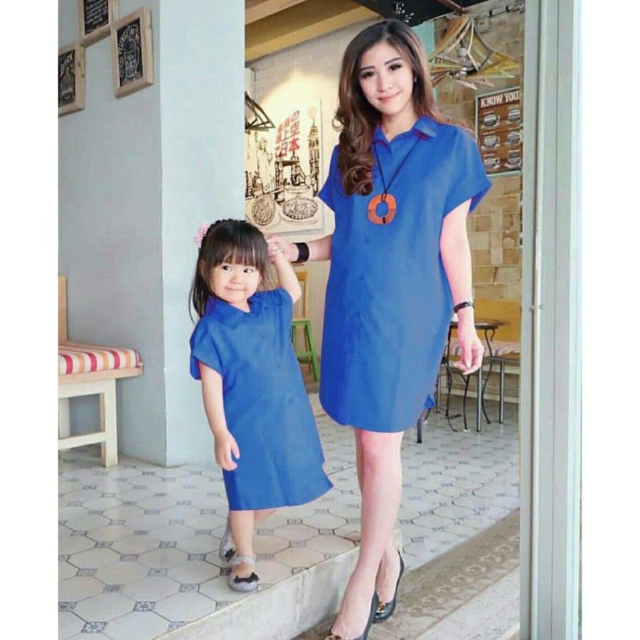 Setelan Baju Couple Dress Ibu Anak Baju Dewasa Tunik Dress Berkualitas Dress Couple Kasual Korean St