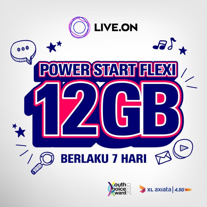 Kartu Perdana XL Live On Power Start Flexi 12 GB 7 Hari