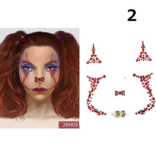 CSP103 – Make Up Manik Wajah Sticker Halloween Cosplay Instan