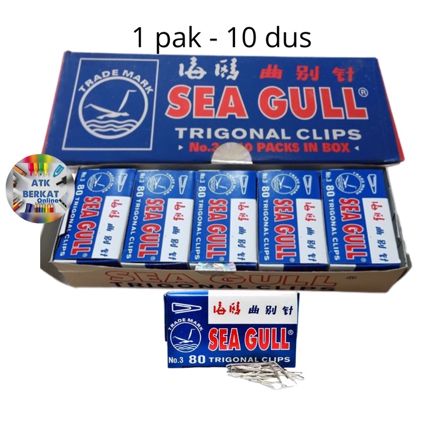 

[10pack] Klip kertas Trigonal paper clip Penjepit kertas Seagull no 3